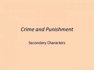 Crime and punishment characters