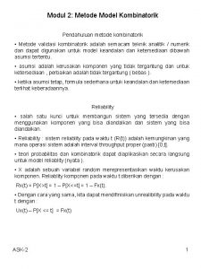 Modul 2 Metode Model Kombinatorik Pendahuluan metode kombinatorik