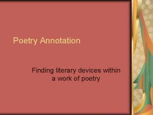 Poetry annotation