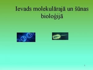 Ievads molekulraj un nas bioloij 1 Redukcionisms un