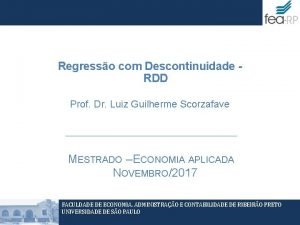 Rdd/regressão descontínua Rdd/regressão descontínua