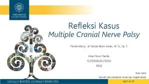 Refleksi Kasus Multiple Cranial Nerve Palsy Pembimbing dr