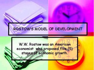 5 stages of rostow's model of development