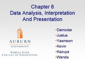 Data analysis, interpretation and presentation