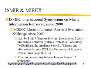 ISMIR MIREX z ISMIR International Symposium on Music