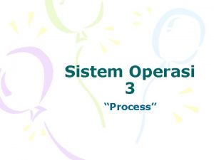 Sistem Operasi 3 Process Konsep Proses Proses adalah