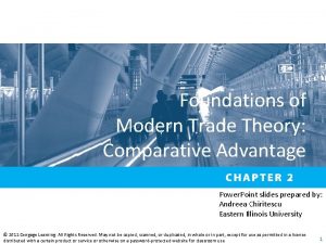 Foundations of Modern Trade Theory Comparative Advantage Power