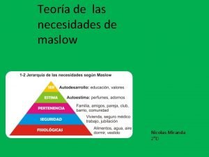 Teora de las necesidades de maslow Nicolas Miranda