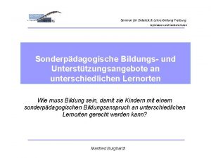 Seminar fr Didaktik Lehrerbildung Freiburg Gymnasien und Sonderschulen