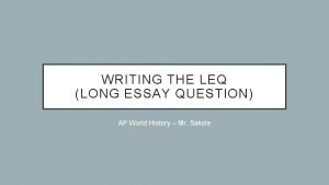 Leq for ap world history