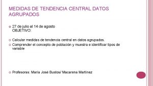 Medidas de tendencia central
