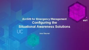 Arc GIS for Emergency Management Configuring the Situational
