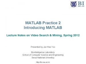 Matlab lecture notes