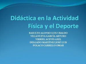 Didctica en la Actividad Fsica y el Deporte