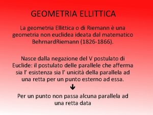 Geometria ellittica di riemann