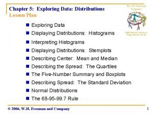 For All Practical Purposes Chapter 5 Exploring Data