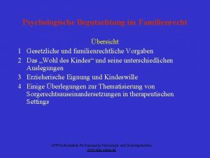 Psychologische Begutachtung im Familienrecht 1 2 3 4