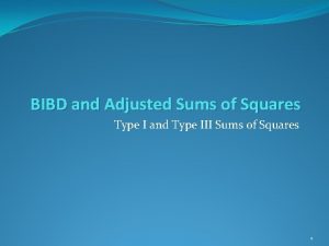 Adjusted sum of squares