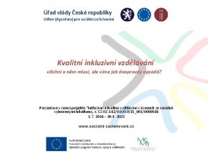 ad vldy esk republiky Odbor Agentura pro sociln