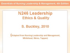 Essentials of nursing leadership and management
