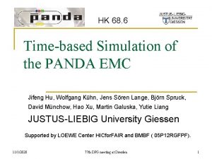 HK 68 6 Timebased Simulation of the PANDA