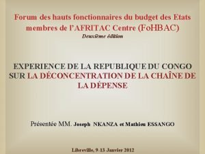 Forum des hauts fonctionnaires du budget des Etats