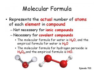 Definition of molecular formula