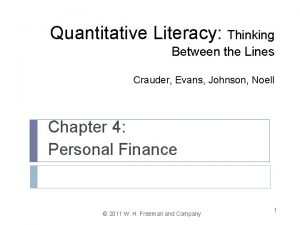 Quantitative literacy thinking between the lines