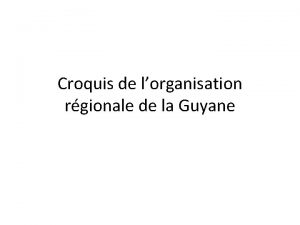 Croquis de lorganisation rgionale de la Guyane 1