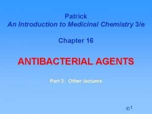 Patrick An Introduction to Medicinal Chemistry 3e Chapter