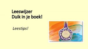 Leeswijzer Duik in je boek Leestips Een opgeruimd