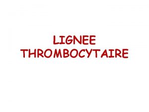 Lignée thrombocytaire