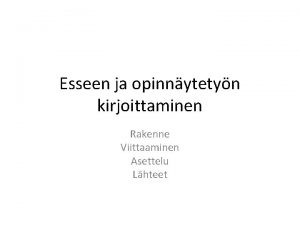 Esseen rakenne