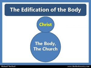 Edifying the body of christ