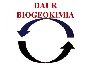 DAUR BIOGEOKIMIA Daur Geologi dan Daur Biogeokimia 2003