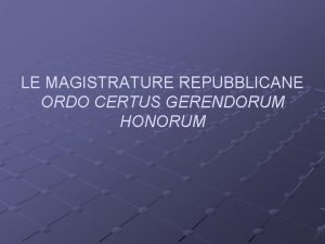 Magistrature repubblicane