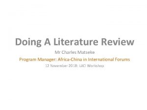 Charles matseke