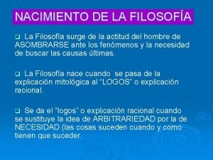 Surge la filosofía Surge la filosofía