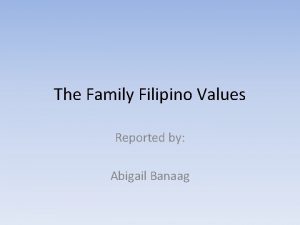 Filipino family values