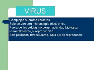 Complejos supramoleculares virus