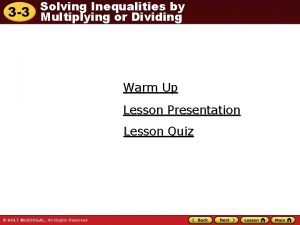 3-3 solving inequalities by multiplication or division