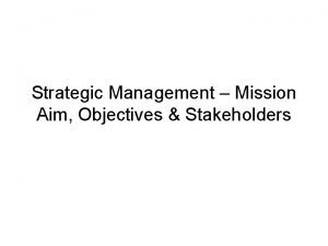 Objective of management