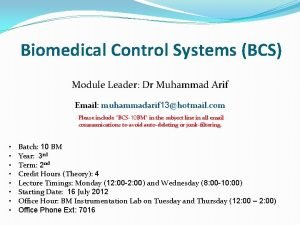 Biomedical control systems