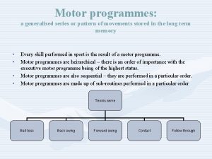 Motor programmes