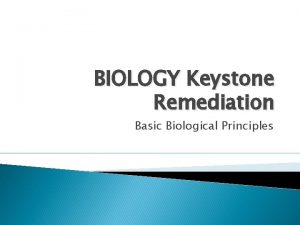 BIOLOGY Keystone Remediation Basic Biological Principles Seven Characteristics