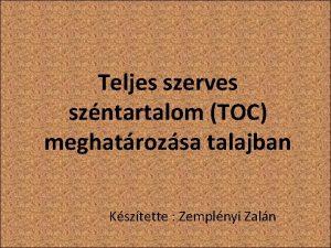Toc mérés Toc mérés