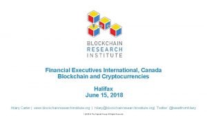 Financial Executives International Canada Blockchain and Cryptocurrencies Halifax