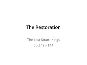 The Restoration The Last Stuart Kings pp 142