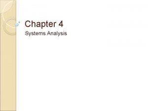 System analysis definition