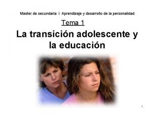 Master de secundaria l Aprendizaje y desarrollo de